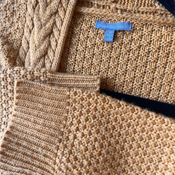 Charlotte Russe mustard knit long cardigan - Picture 3 of 4